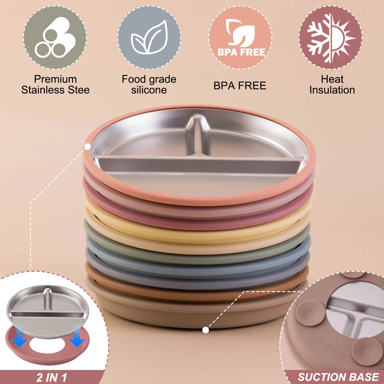 Stainless steel suction plate - removable